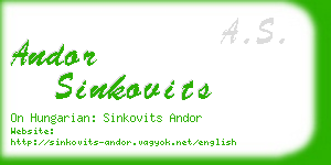 andor sinkovits business card